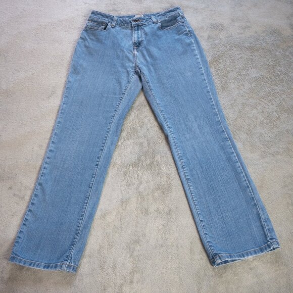 L.L. Bean Classic Fit Women’s Jeans Sz 10R Light Wash Straight Leg Denim Pants - Picture 1 of 13
